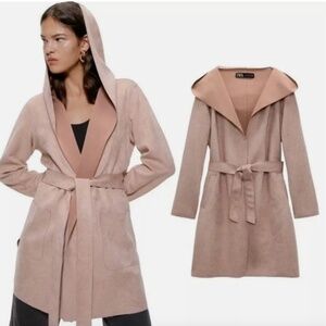 ZARA Pink Suede Coat